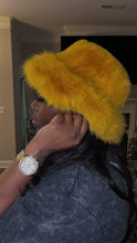 Load image into Gallery viewer, Lorie yellow Fur hat