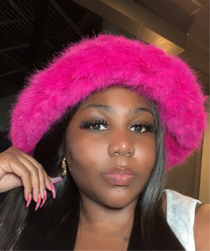 Barbie hot pink fur hat