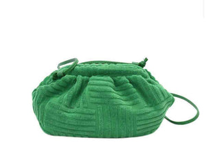 Green Terry cloth clutch