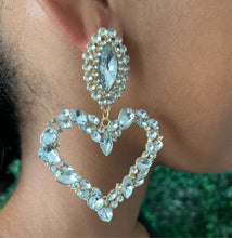 Load image into Gallery viewer, Heart on ice earrings