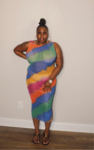 Load image into Gallery viewer, Multicolored mesh cover up dress